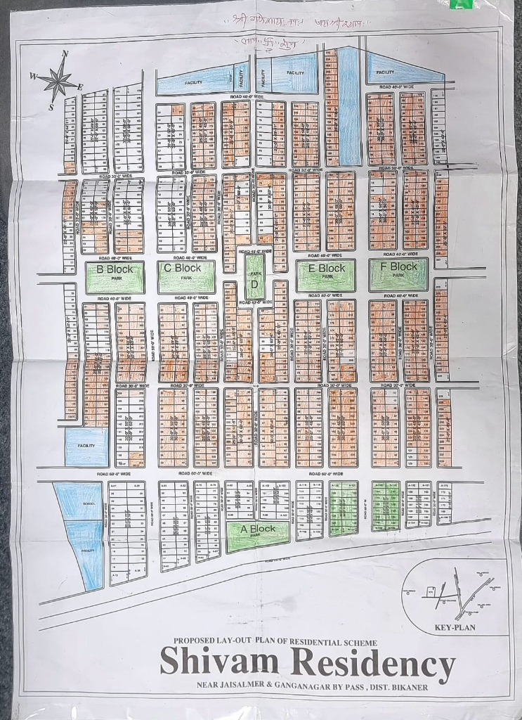 Shivam Residency Layout Plan - Proposed Layout of Residential Scheme near Jaisalmer and Ganganagar Bypass, Bikaner